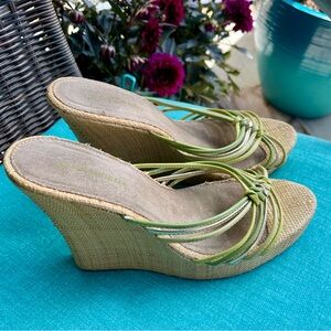 Vintage Y2K Classified Pistachio Wedge Sandals Sz 8.5